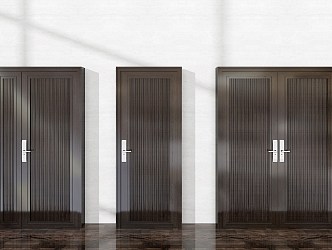 Modern double door wooden door 3d model