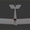 Vintage White Biplane Model Airplane With Red Propeller And White Wheels