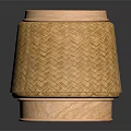 Natural Bamboo Weave Storage Container With Woven Texture And Cylindrical Shape For Home Organizer