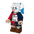 Harley Quinn Lego Minifigure With Blue Red Pigtails Daddy's Lil Monster Outfit And Fishnet Stockings
