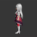 Cartoon Characters With Silver Hair Black Jacket And White Hair Pink Dress Holding Hands