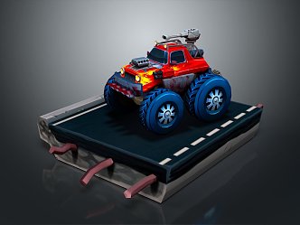 Modern ATV Monster Truck Cartoon Truck Monster Truck 3d model