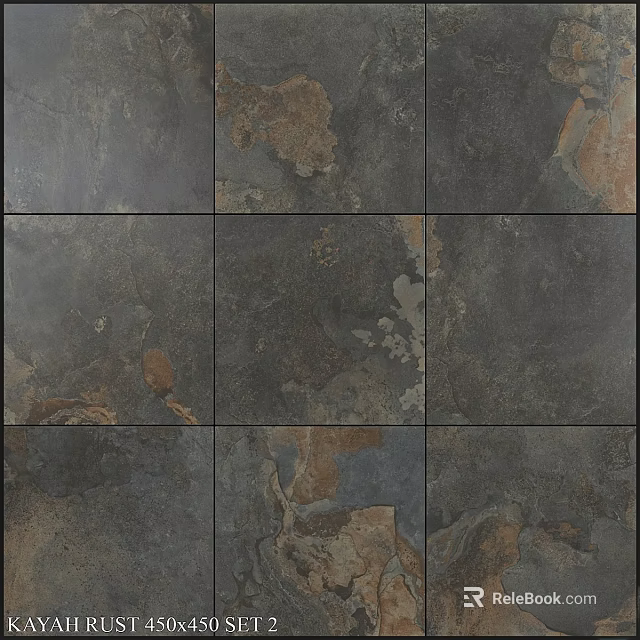 Dark Stone Effect Tiles With Natural Texture For Interior Floor And Wall 3d model 