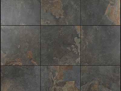 Dark Stone Effect Tiles With Natural Texture For Interior Floor And Wall 3d model