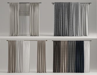 Curtain combination 3d model