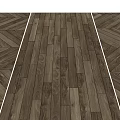 Hardwood Flooring In Dark Brown With Herringbone And Straight Lay Patterns