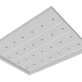 Modern White Ceiling Design With Recessed Lights And Grid Panel Pattern