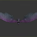 Vibrant Mythical Dragon Creature Featuring Large Purple Pink Gradient Wings