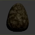 Natural Stone Wood Combined Material Egg Shaped Object With Brown Green Surface Texture 3d model