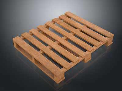 Wooden Pallet Equipment For Storage And Transportation With Sturdy Planks 3d model