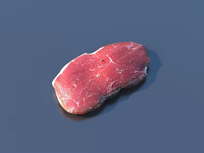 Fresh Raw Beef Piece With Juicy Red Texture On Dark Surface 3d model