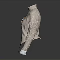 Beige Turtleneck Sweater Design With Stylish Panel Details And Decorative Strips And White Cuffs
