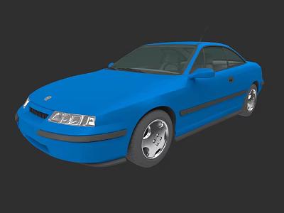 Blue Two Door Sports Car With Sleek Exterior And Silver Alloy Wheels 3d model