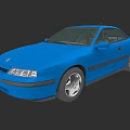 Blue Two Door Sports Car With Sleek Exterior And Silver Alloy Wheels