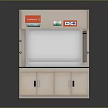 Beige Laboratory Furniture With Clean Air Label Transparent Window And Bottom Cabinet Doors