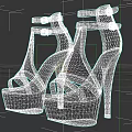 White Platform High Heel Shoes With Crisscross Straps And Stylish Design