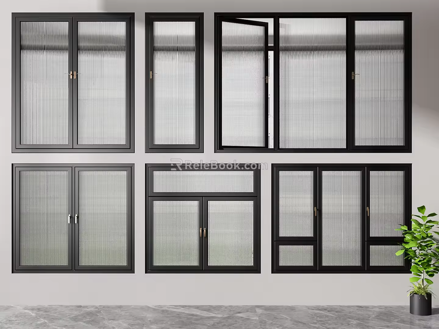 Modern windows Changhong glass window combination 3d model