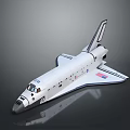 White Space Shuttle Model With American Flag And Detailed Exterior Design