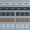 Assorted Colored Switch Panels With Socket And Toggle Designs For Home Use