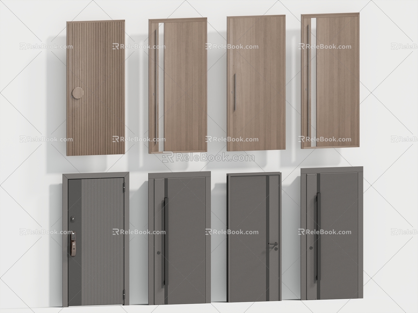 Single-door combination swing door 3d model