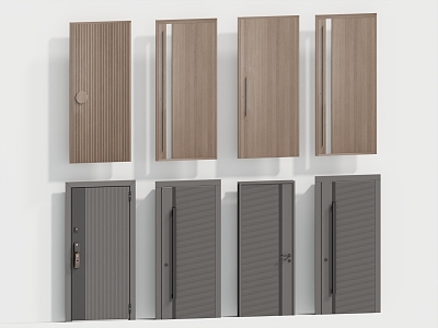 Single-door combination swing door 3d model