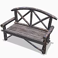 Rustic Wooden Outdoor Chair With Cross Back Design For Garden Patio Use