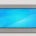 Modern Wall Mounted TV with Blue Screen and Gray Frame Design 3d model