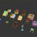 Diverse Modern Furniture Collection Featuring Chairs Stools Sofa And Accent Tables