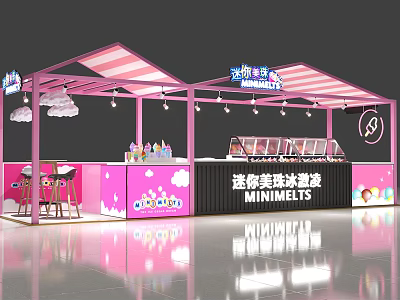 Modern Ice Cream Shop 3d model