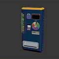 Commercial Blue And Yellow Vending Machine With Colorful Wheel Digital Screen Coin Slot Dispensing Compartment