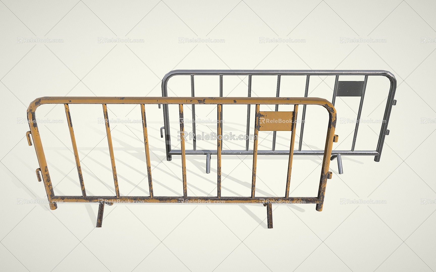 Road Barrier Enclosure Metal Fence 3d model