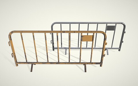 Road Barrier Enclosure Metal Fence 3d model