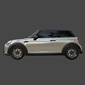 Silver Mini Cooper 3 Door Hatchback with Sporty Wheels and Round Headlights Design
