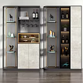 Modern Wine Cabinet Multi-function Wine Cabinet with Porch Partition 3d model