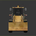 Yellow Construction Loader With Front Bucket Large Tires And Enclosed Operator Cab