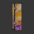 Vintage Artistic Vending Machine With Orange Purple Graffiti And Transparent Glass Door