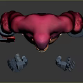 Fierce Purple Gorilla With Mechanical Arms Muscular Build And Angry Expression In Standing Pose