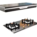 Stainless Steel Modern Kitchen Range Hood And Gas Stove Appliances