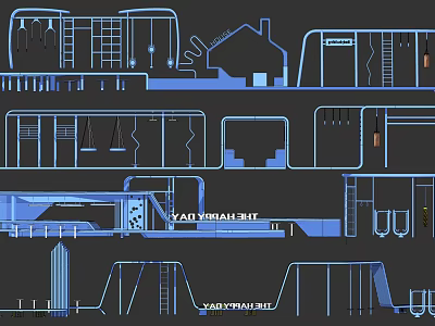 Modern Fitness Equipment Outdoor Fitness Equipment Commercial Street Creative Landscape Seat Multifunctional Fitness Equipment Children's Activity Interactive Device 3d model