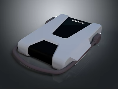 Panda Themed WANTA Electronic Device With White Black Design And Cable 3d model