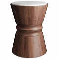 Elegant Walnut Wooden Side Table With Curved Design And Detailed Craftsmanship