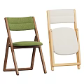 Modern High Quality Solid Wood Folding Dining Chair With Comfortable Fabric Padded Seat And Backrest