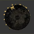 Decorative Metal Birdcage Equipment With Yellow Flowers On Dark Background