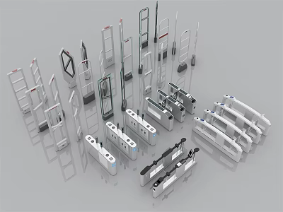 Public Facilities Security Equipment Including Various Turnstiles And Access Control Devices 3d model