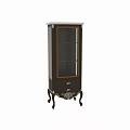 Elegant Modern Entryway Cabinet Sideboard With Glass Doors Gold Accents And Carved Legs