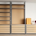 Modern Storage Rack Aluminum Profile Storage Rack Shelf Decoration Rack Material Rack 3d model