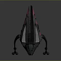 Futuristic Mechanical Creature With Long Slender Legs And Purple Black Head