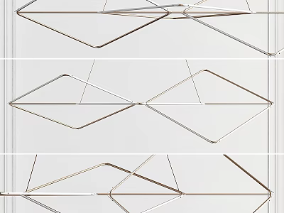 Modern Geometric Metal Frame Chandelier For Contemporary Living Space Decor 3d model