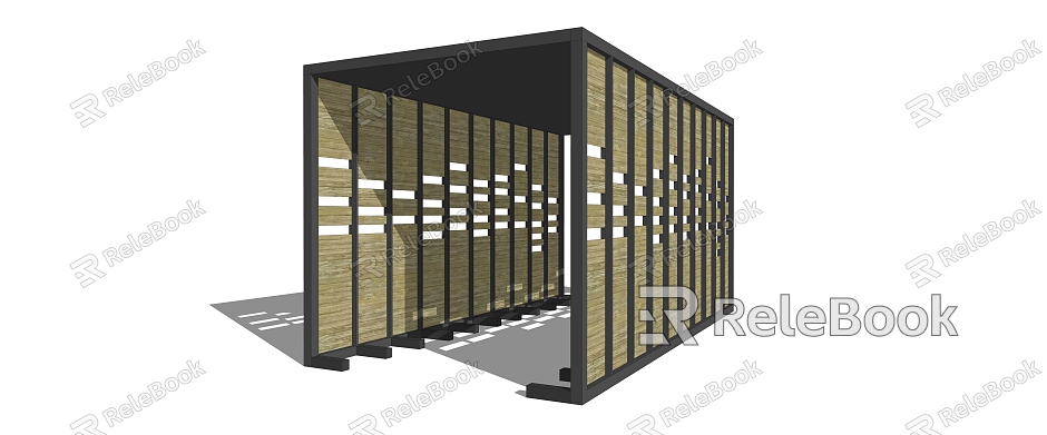 Now the outdoor landscape corridor structure 3d model 