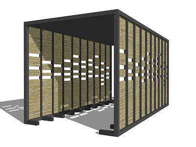 Now the outdoor landscape corridor structure model